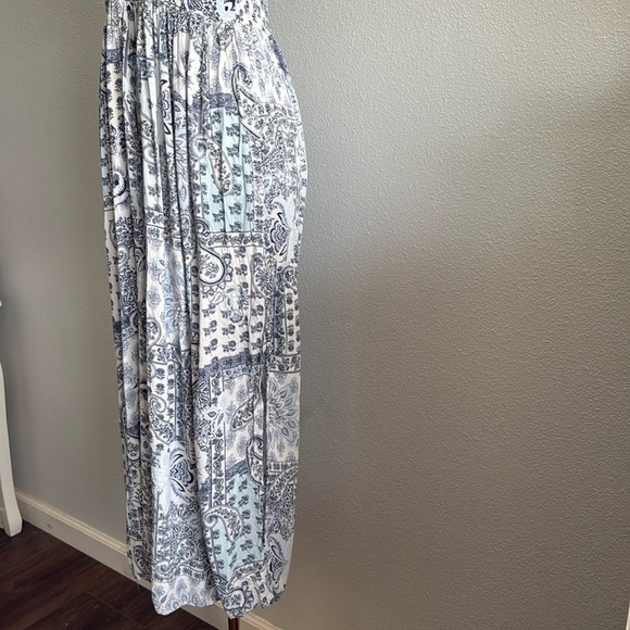 Angie Blue and White Paisley Floral Maxi Dress - Picture 5 of 10